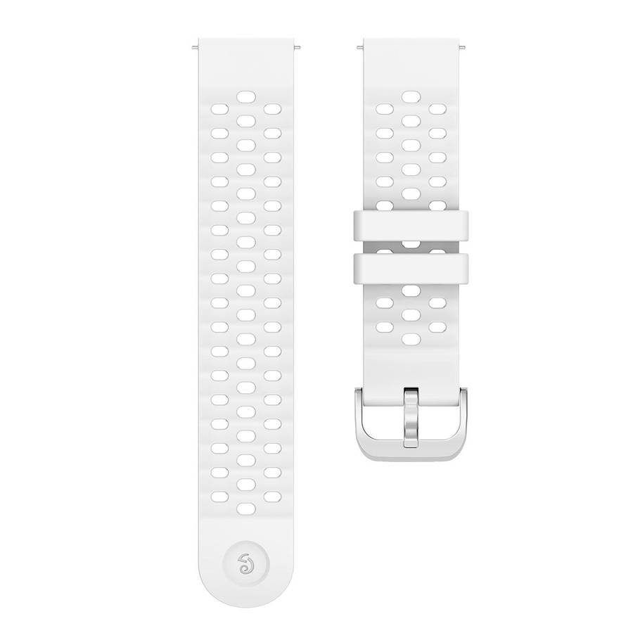 20mm Perforated Wave Textured Silicone Watch Band(White)