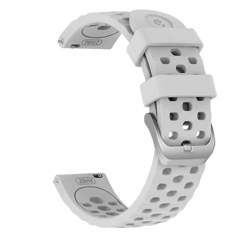 20mm Perforated Wave Textured Silicone Watch Band(Grey)