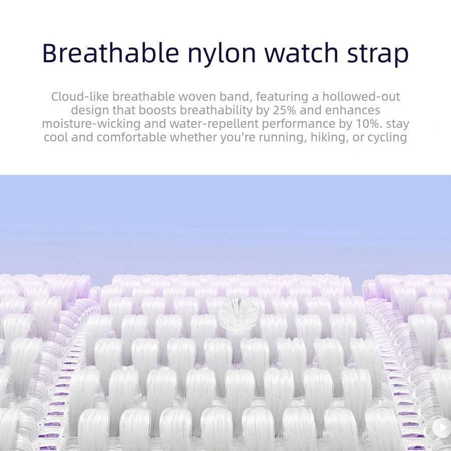 18mm Double-Link Cloud-Feel Breathable Nylon Loop Metal Head Watch Band(Blush Pink)