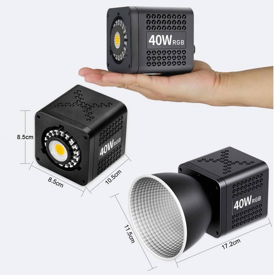 VLOGLITE P40RGB Photography 40W COB RGB Video Light 20 Effects Modes Studio Video Lamp