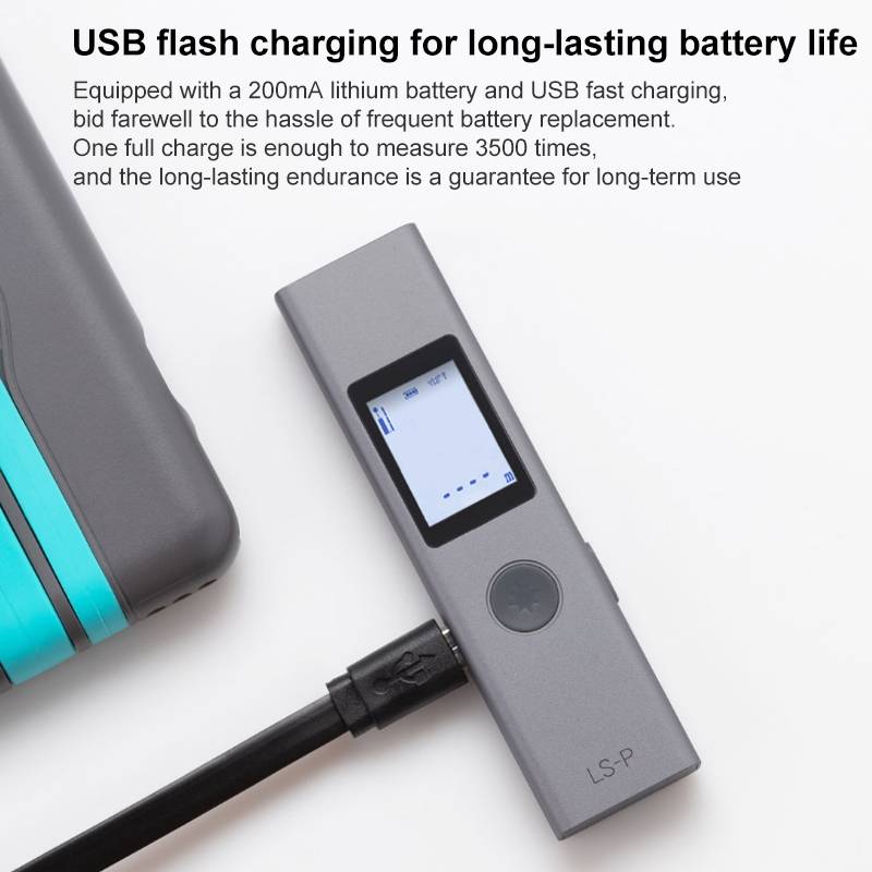 LS-P Laser Rangefinder Distance Meter 40m Handheld Mini Rechargeable LCD Digital Laser Distance Mete