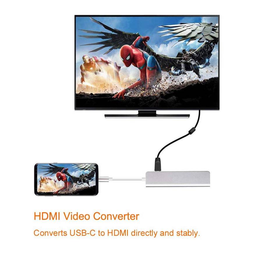 4 in 1 Type C Hub with HDMI USB 3.0 Adapter for MacBook Hub USB Computer Peripherals USB Type C HD