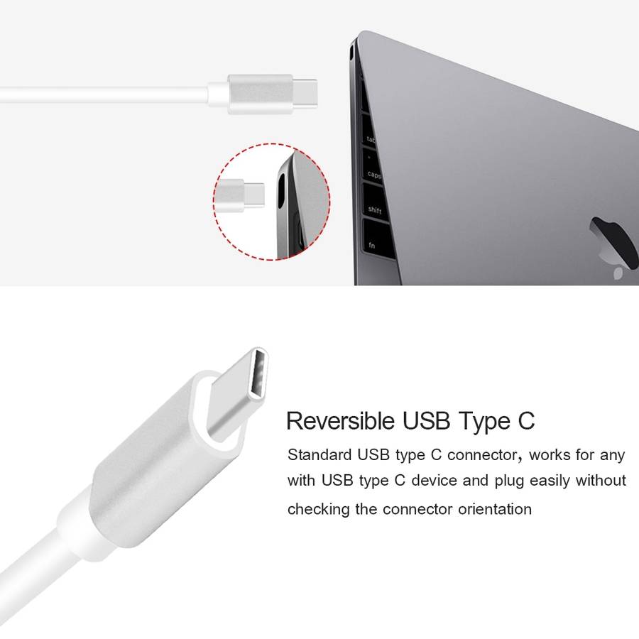 USB Type C to VGA 3-in-1 Hub Adapter supports USB Type C tablets and laptops for Macboo ... (Gold)