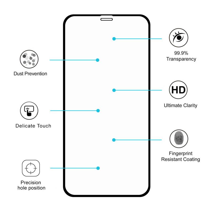 For iPhone 11 Pro / XS / X ENKAY Hat-prince Full Glue 0.26mm 9H 2.5D Tempered Glass Full Coverage