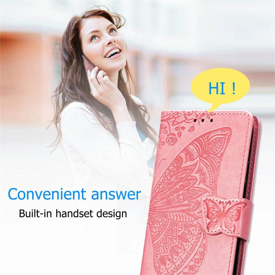 For Nokia 6.2 / 7.2 Butterfly Love Flower Embossed Horizontal Flip Leather Case with Br ... (Blue)