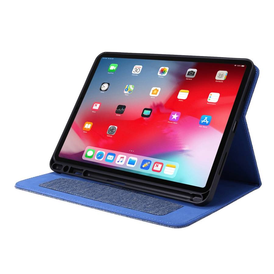 For iPad Pro 11(2020) Horizontal Flip TPU + Fabric PU Leather Protective Tablet Ca ... (Deep Blue)