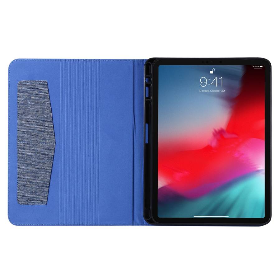 For iPad Pro 11(2020) Horizontal Flip TPU + Fabric PU Leather Protective Tablet Ca ... (Deep Blue)
