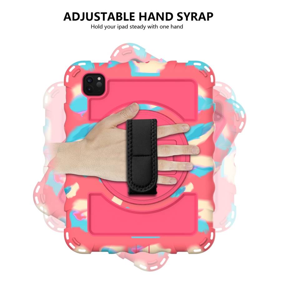 For iPad Pro 11 (2020) PC + Silicone Shockproof Combination Tablet Case wi ... (Colorful+Hot Pink)