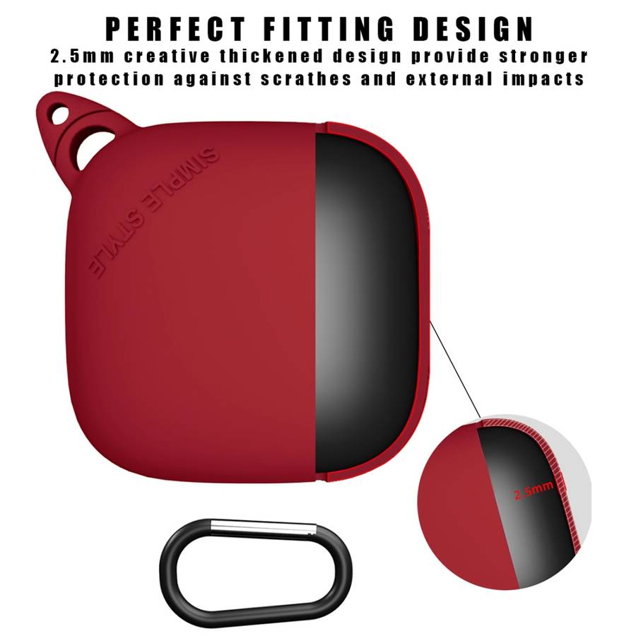 For Apple Beats Powerbeats Pro Bluetooth Headset Drop-roof Dust-proof Silicone Protectiv ... (Red)