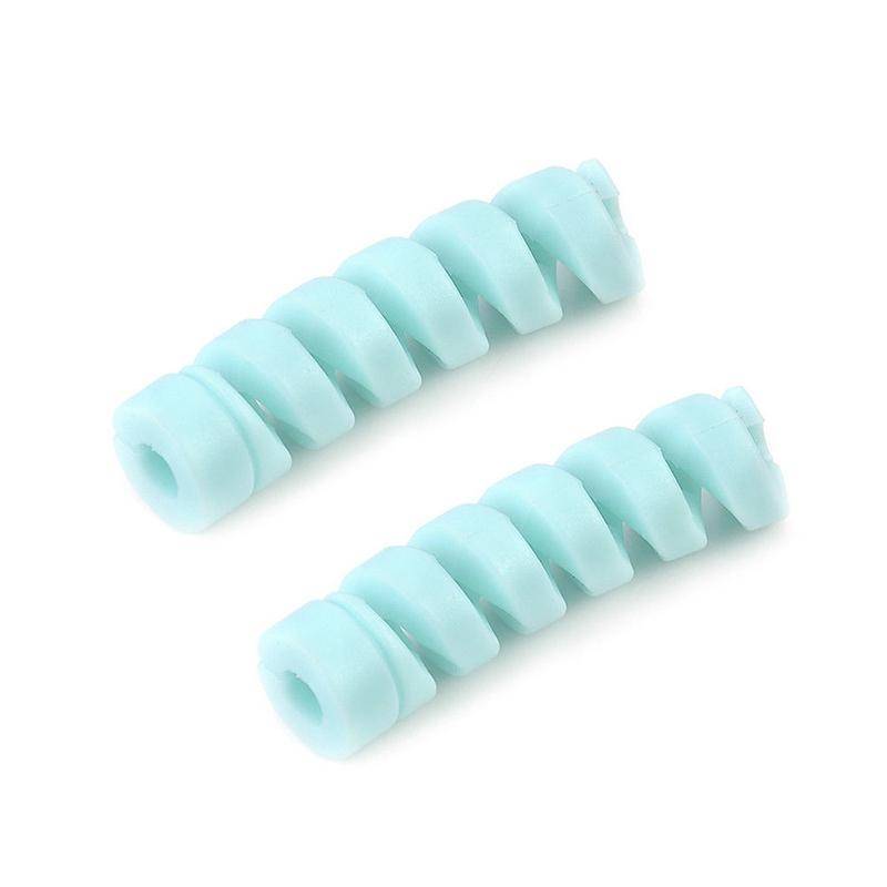 4pcs Spiral Style Silicone Data Cable Protective Cover Anti-wire Break Winder(Black)