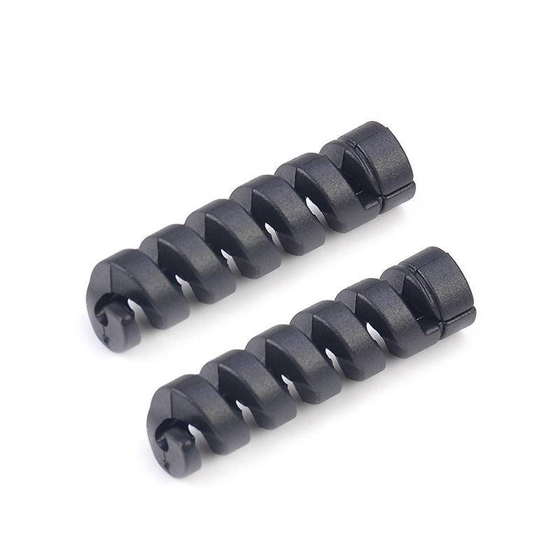 4pcs Spiral Style Silicone Data Cable Protective Cover Anti-wire Break Winder(Black)