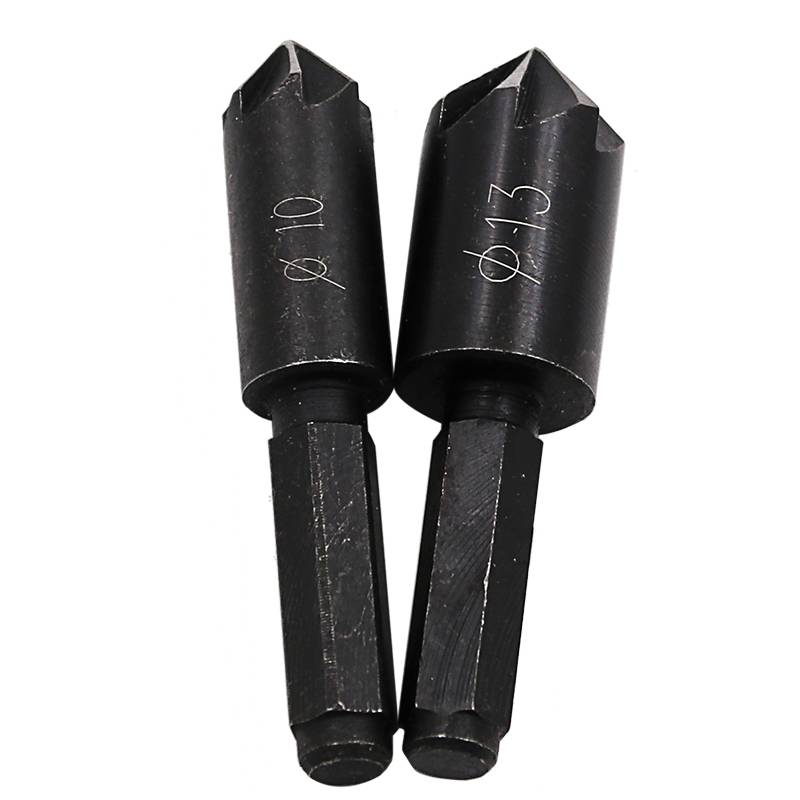 10 mm 13 mm Woodworking Hole Drilling Positioning Board 1/4 Hex Handle Seven-blade Chamfering Knife