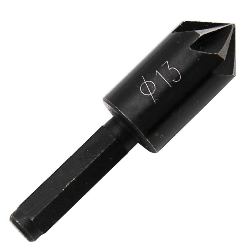 10 mm 13 mm Woodworking Hole Drilling Positioning Board 1/4 Hex Handle Seven-blade Chamfering Knife