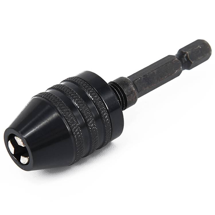 Hex Shank Mini Drill Chuck Conversion Three Jaw Chuck Power Tool, Model:Hex Shank Black Chuck (0.3-3