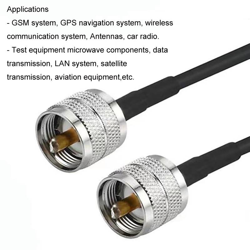 UHF Male To UHF Male RG58 Coaxial Adapter Cable, Cable Length:1m