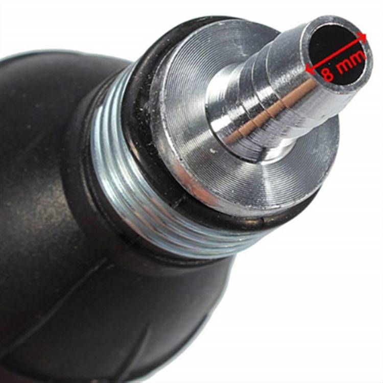 Universal Car Boat Motor Motorcycle Gasoline Pump Spherical Rubber Manual Fuel Pump, Size:12mm(Black