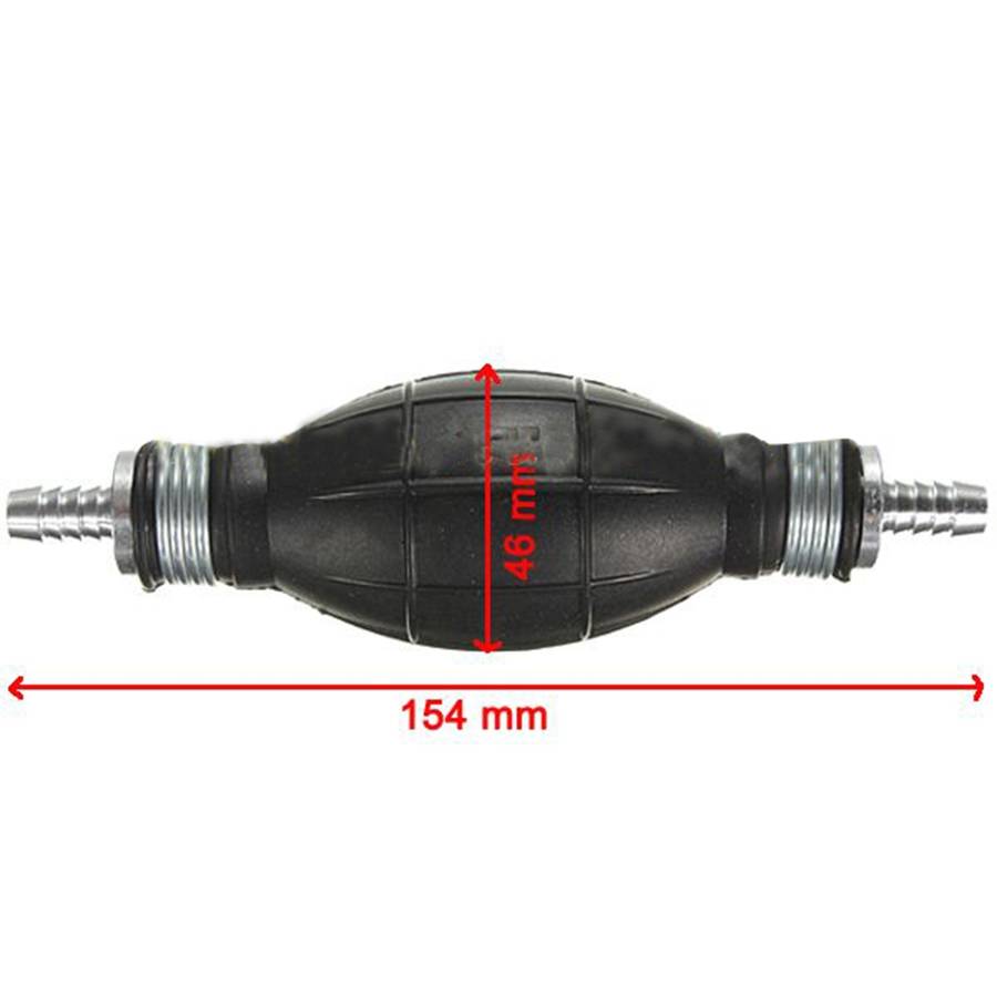 Universal Car Boat Motor Motorcycle Gasoline Pump Spherical Rubber Manual Fuel Pump, Size:12mm(Black