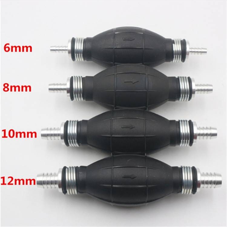 Universal Car Boat Motor Motorcycle Gasoline Pump Spherical Rubber Manual Fuel Pump, Size:12mm(Black