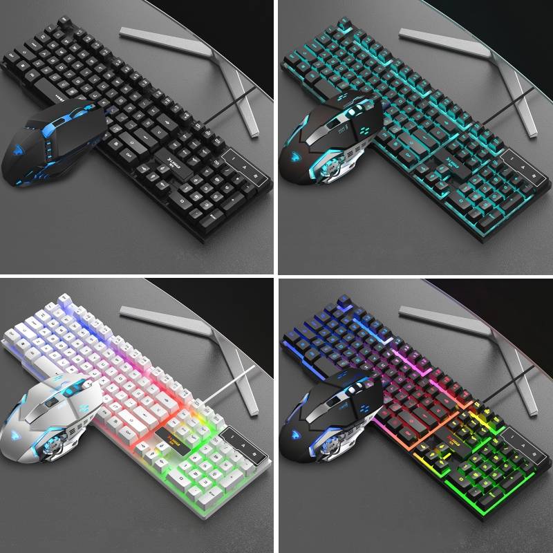 X-L SWAB GX50 Computer Manipulator Feel Wired Keyboard + Macro Programming Mouse, Color White ...