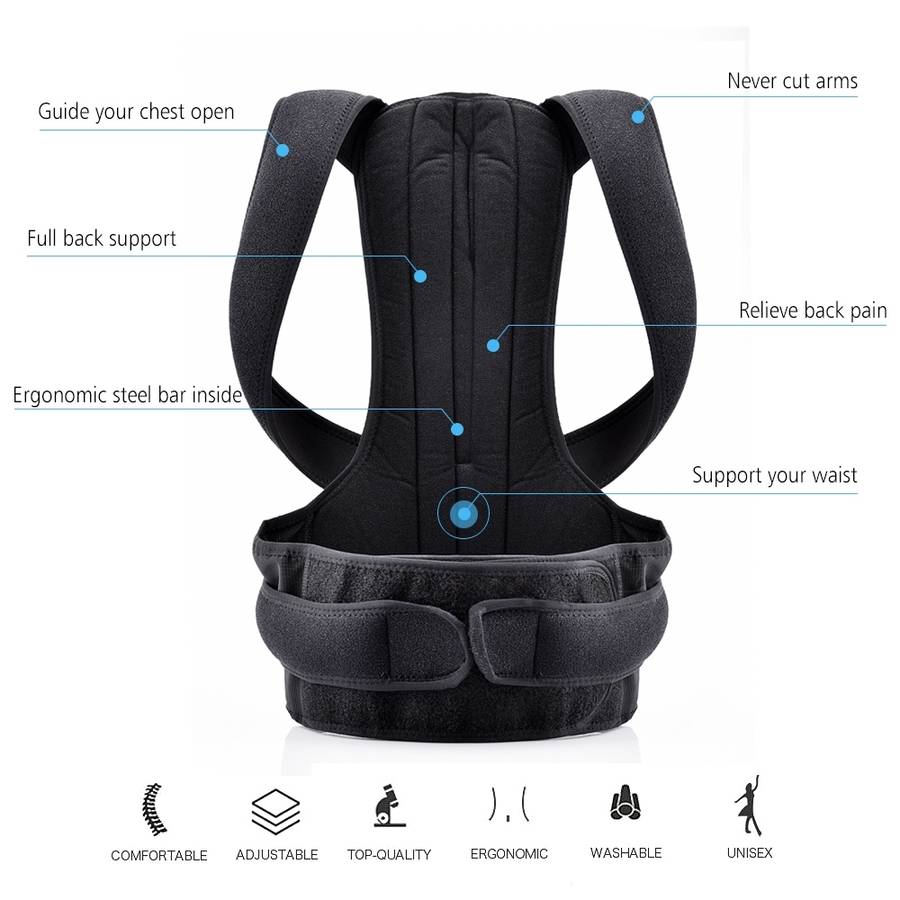 Back Posture Corrector Shoulder Lumbar Brace Spine Support Belt Adjustable Adult Corset Posture Cor
