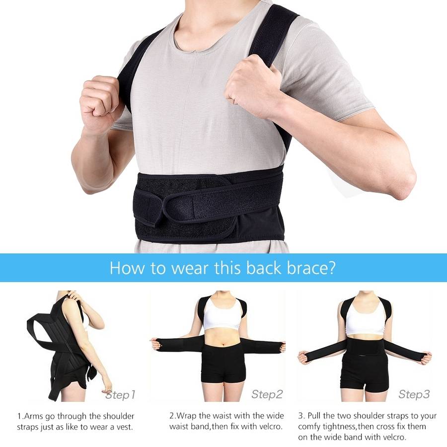 Back Posture Corrector Shoulder Lumbar Brace Spine Support Belt Adjustable Adult Corset Posture Cor