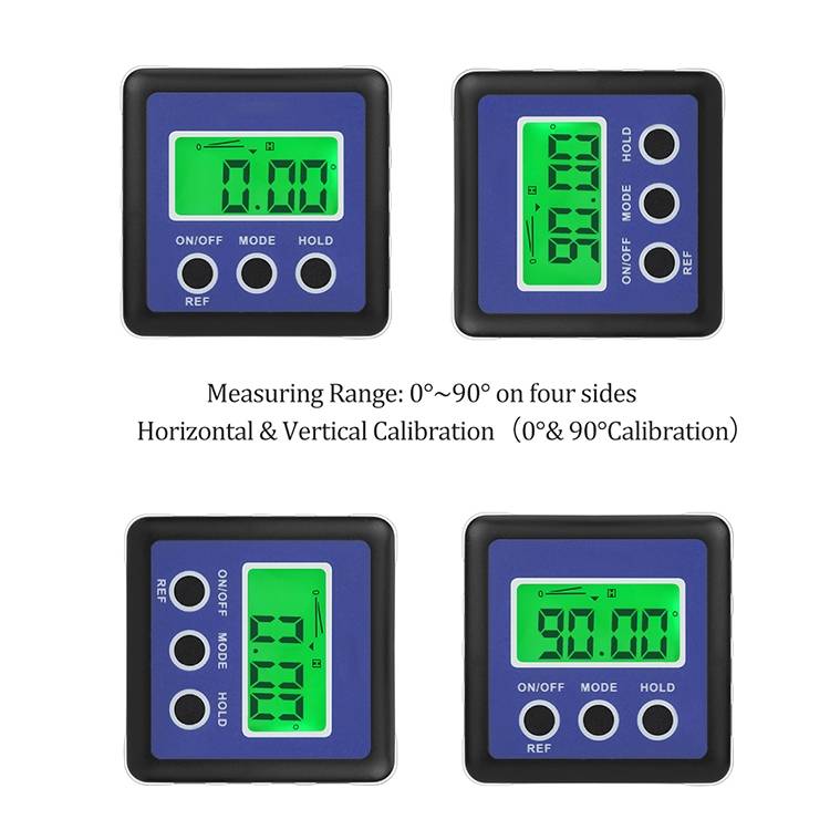 3 Button Mini Precision Magnetic Digital Tilt Box / Tilt Meter / Inclinometer(Blue)