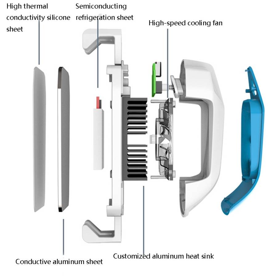 Glacier Mobile Phone Cooling Back Clip Mobile Phone Cooling Aid Semiconductor + Fan Mobile Phone R