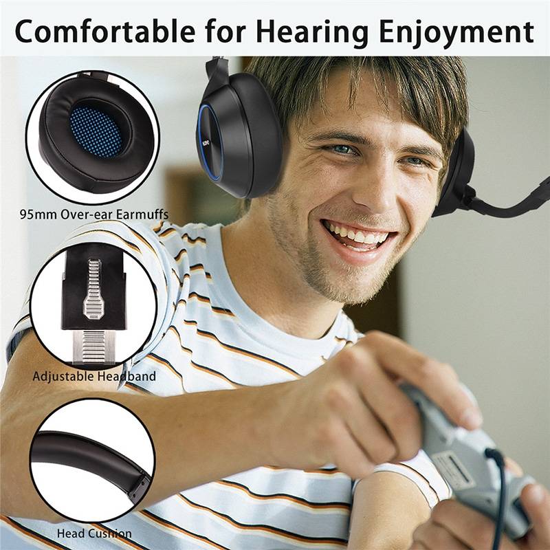 NUBWO N11 Gaming Subwoofer Headphone with Mic, Style:Single 3.5mm(Black and Red)
