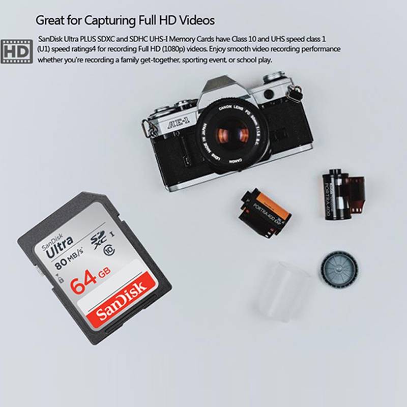 SanDisk Video Camera High Speed Memory Card SD Card, Colour: Silver Card, Capacity: 64GB