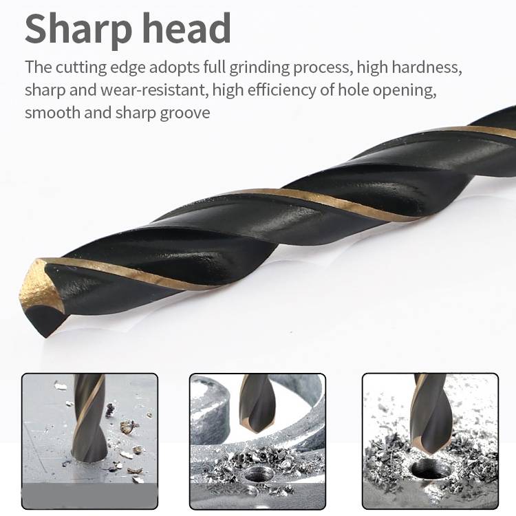 5 PCS 13.5mm Steel Plate High-Speed Steel 4341 Black Yellow Twist Drill
