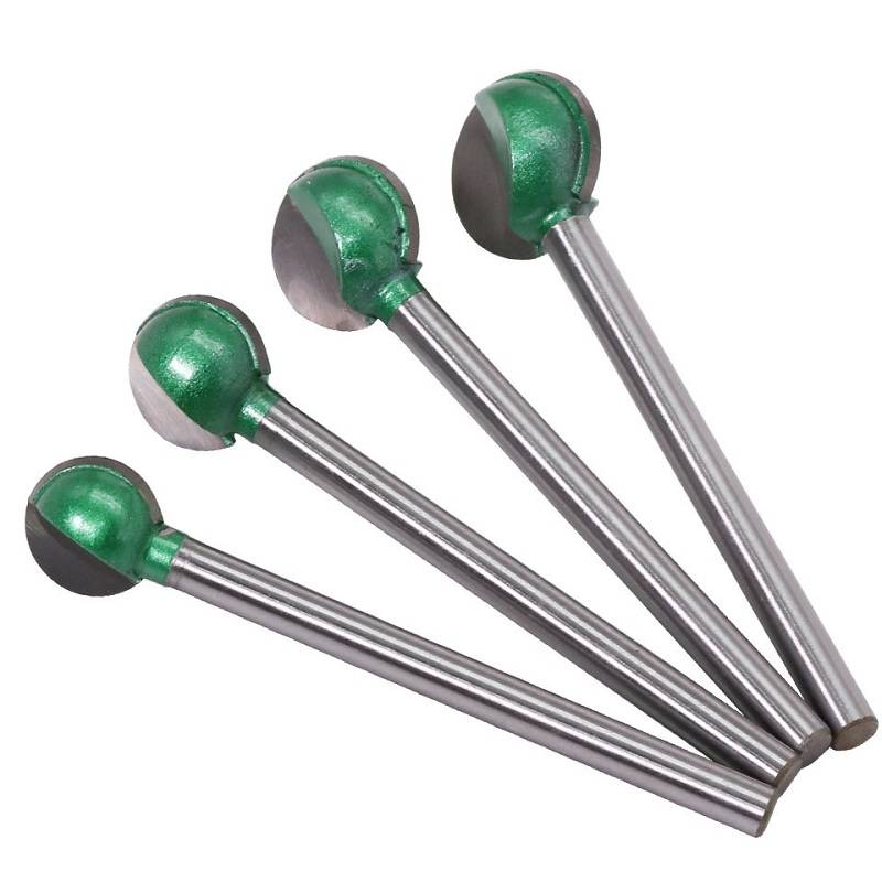 4PCS/Set 6 Handles Extended Spherical Carving Knife Woodworking Straight Handle Grinding Head