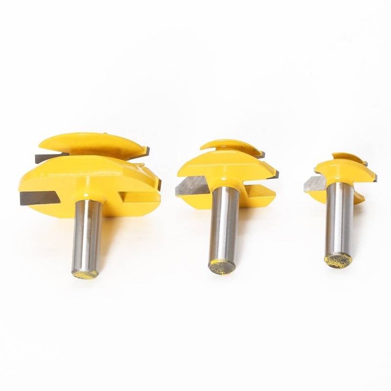 Woodworking Engraving Machine Milling Cutter 45 Degree Jointing Knife, Model: 1/2mm Handle 3PCS/Set
