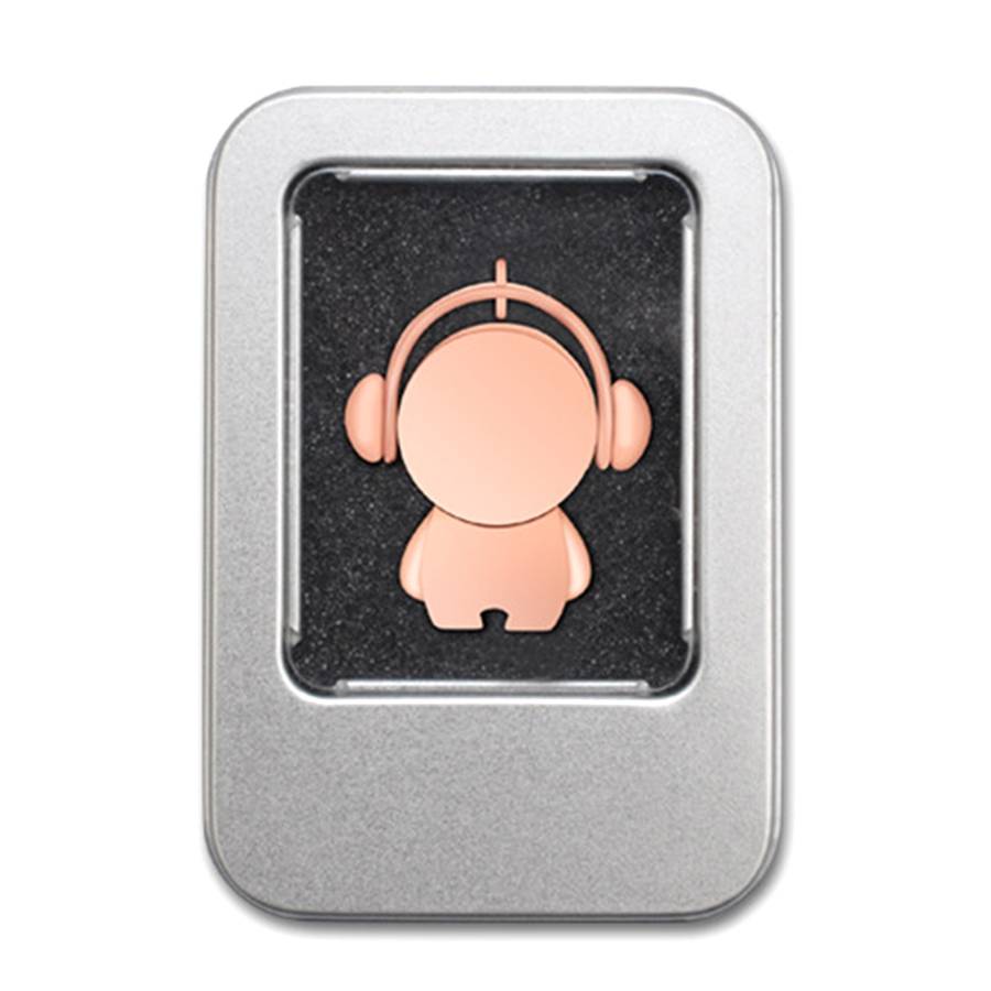 Y01 Metal Musician Car Cartoon Style U Disk, Capacity: 4GB(Rose Gold)