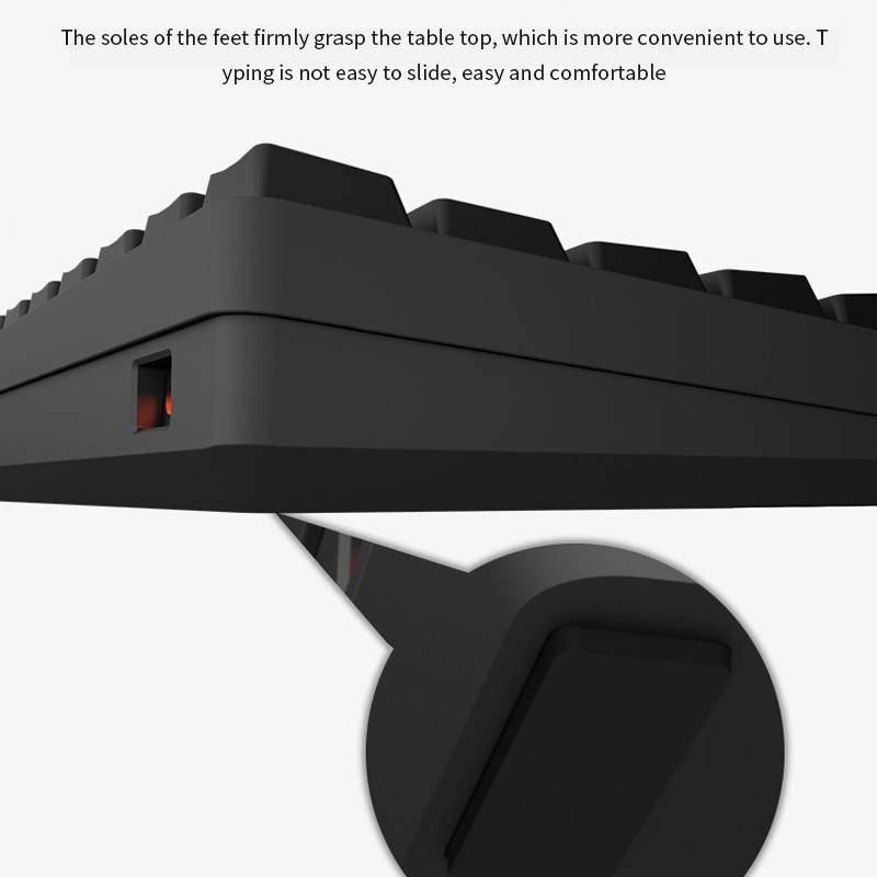 LEAVEN K28 61 Keys Gaming Office Computer RGB Wireless Bluetooth + Wired Dual Mode Mechanical Keyboa