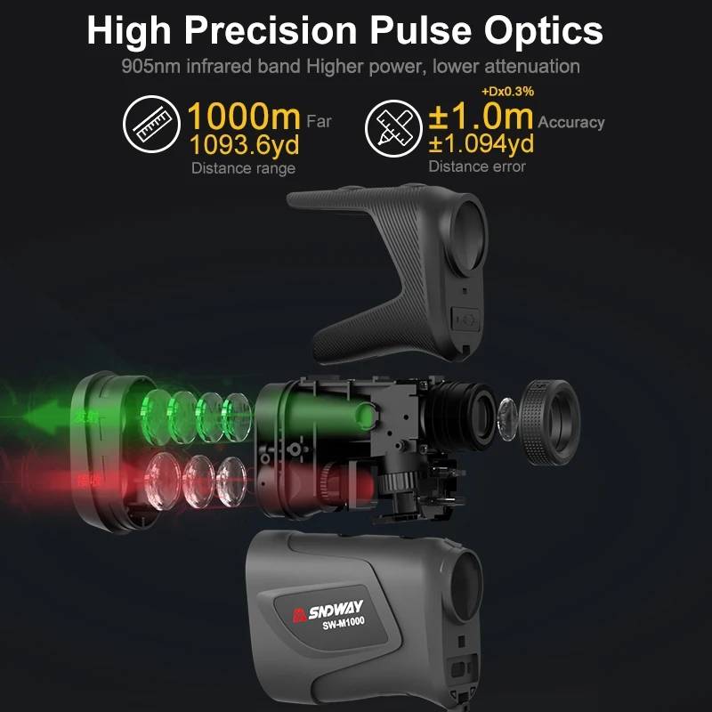 SNDWAY Telescope Golf Rangefinder Handheld Outdoor Altitude Angle Rangefinder, Model: SW-M500 500m