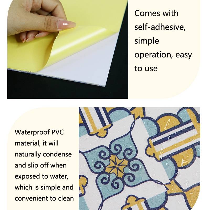Kitchen Waterproof And Oil-Proof Background Wall Stickers Bathroom Thickened Tiles Self-Adhesive Ti