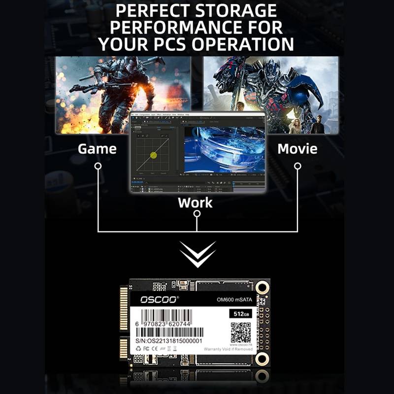 OSCOO OM600 MSATA Computer Solid State Drive, Capacity: 512GB