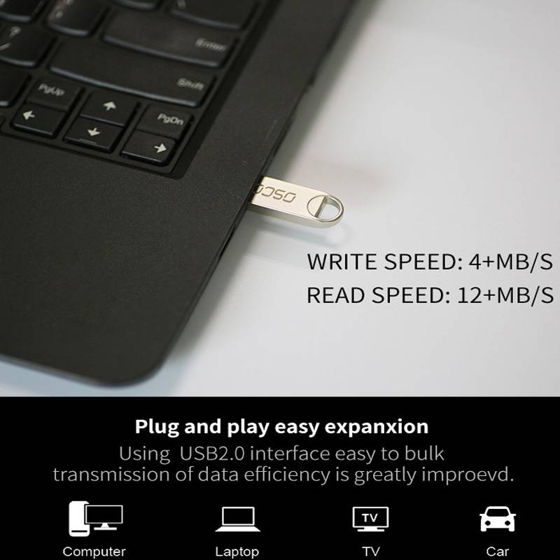 OSCOO 002U-2 USB 2.0 Metal Mini U Disk, Capacity: 8GB