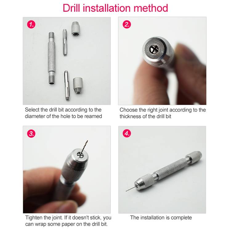 Double-ended Steel Pick + 10 Drills Aluminum Slloy Hand Drill Punch