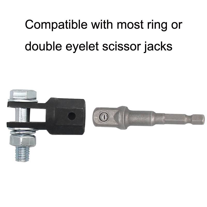 TO-OL007 Car Scissors Jack Adapter + Steel Ball Post(Black)