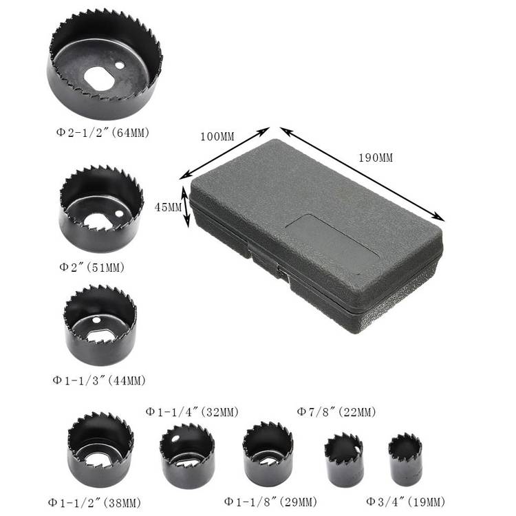 11 PCS / Set 11PCS Woodworking Hole 19-64mm Plaster Plate Ceiling Light Ceiling Eye Hole Saw