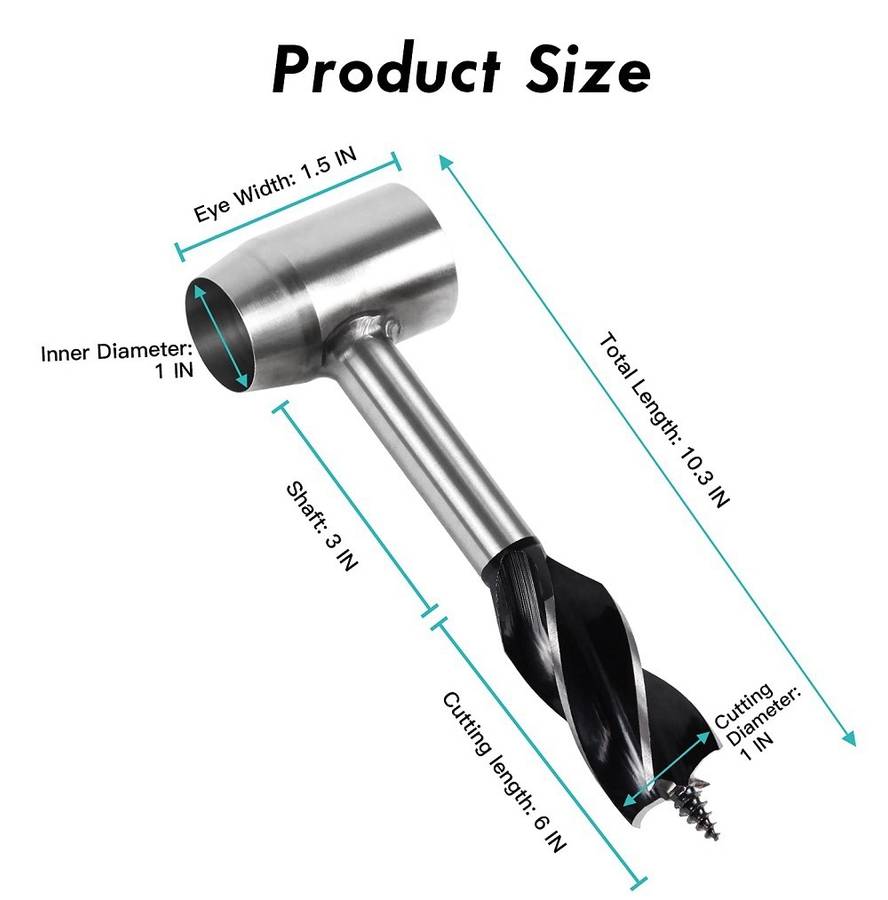 Woodworking Hand Drill Outdoor Survival Drill Hand Screw Drill With PU Leather Case (Gray)
