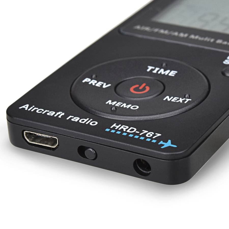 HanRongDa Mini Aviation Band Radio Can Set Automatic Shutdown FM, AM, AIR Radio(Black)