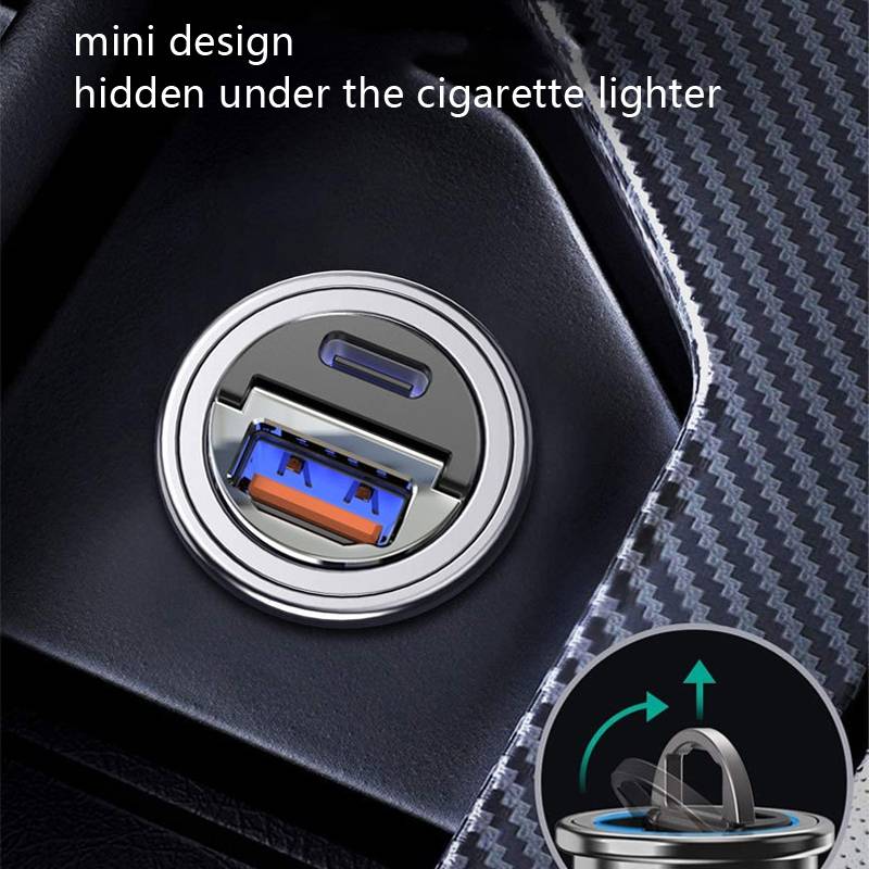 Car Fast Charge One Drag Two Cigarette Conversion Plugs, Model: PD+QC(Tarnish)