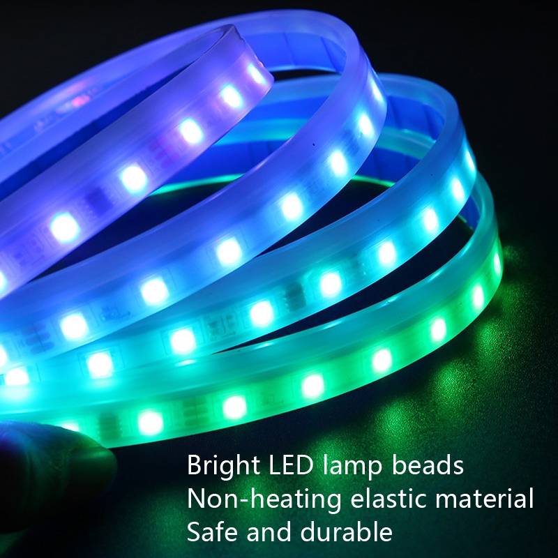 Car LED Streamer Decorative Hood Atmosphere Lights, Style: Monochrome Blue Light(1.5m)
