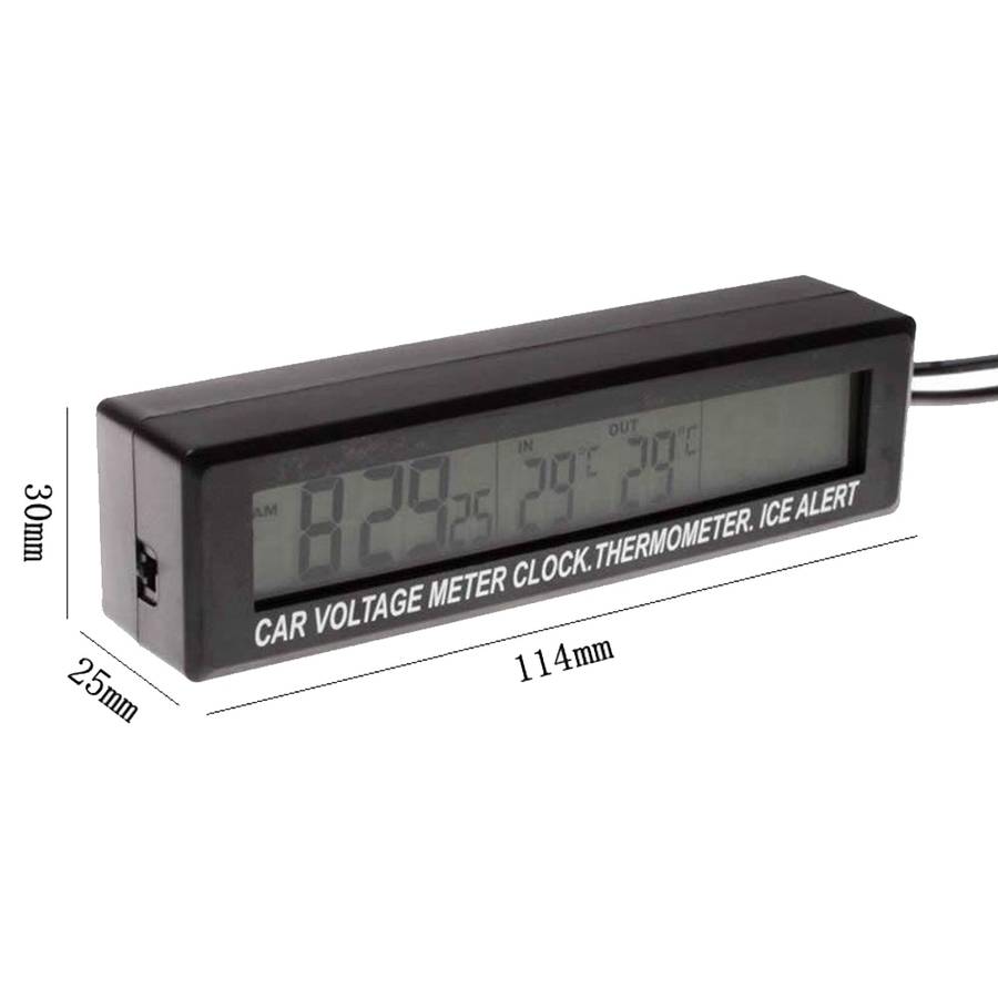 Car Inside And Outside Dual Temperature+Clock+Voltage LED Electronic Display(Orange+Blue)