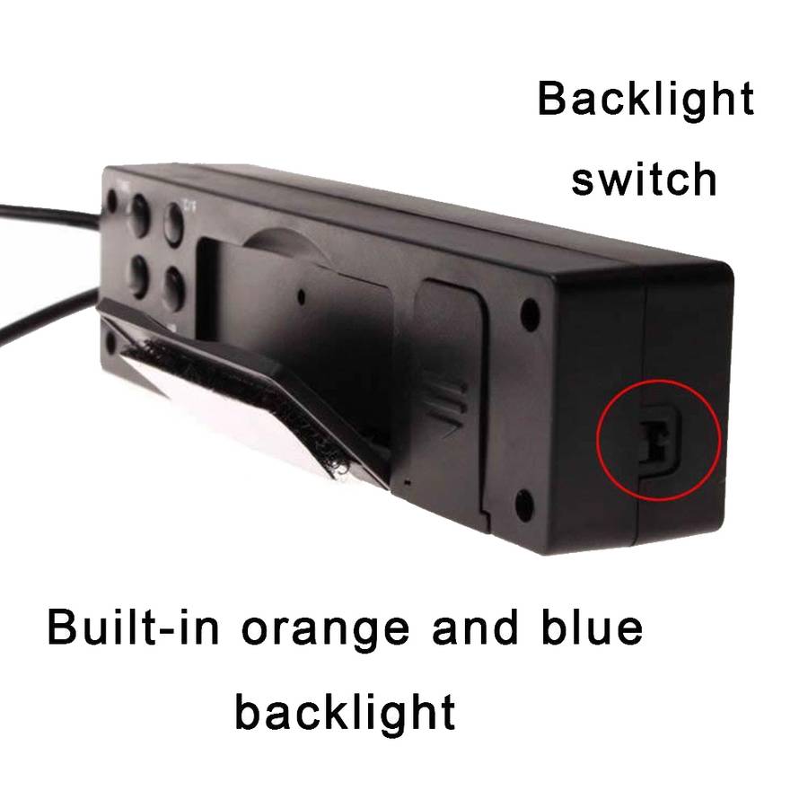 Car Inside And Outside Dual Temperature+Clock+Voltage LED Electronic Display(Orange+Blue)