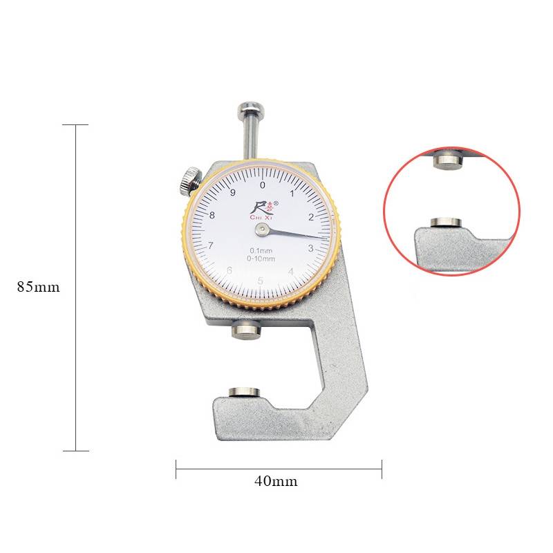 CHIXI Handheld Thickness Gauge Paper Thickness Gauge, Specification: Mid-range 0-10mm Flat Head