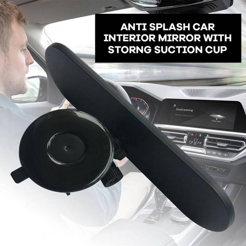 CZC-220 Car Strong Suction Cup Big Vision Flat Rearview Mirror(Blue Mirror)