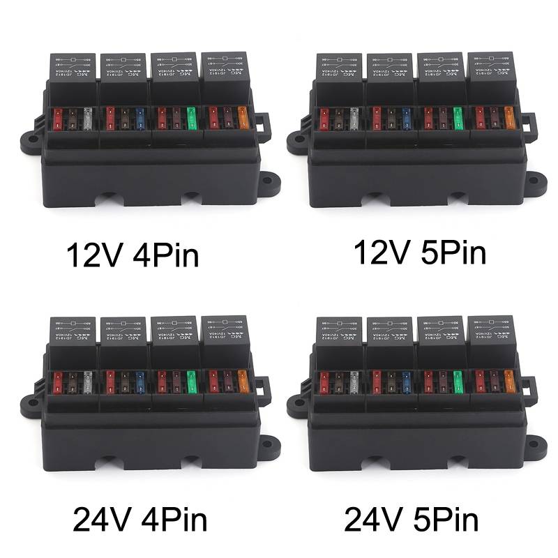 TF008-10 12V 5Pin Relay Car RV Radiography Sound Modified Electromagnetic Insurance Box